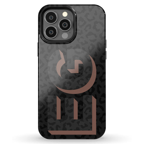 3D Initials Dark Leopard iPhone Case - Vertical